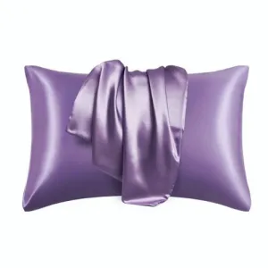 2 Pieces Pillowcases Silky Satin pillow cover set Hair Skin, Lavander Color.