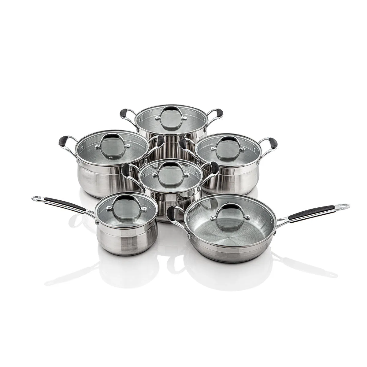 Almarjan 6 Pieces Amani Collection Stainless Steel Cookware Set - STS0010804