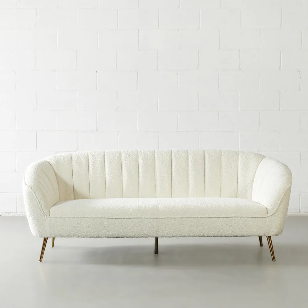 AUDREY - Cream Boucle Fabric Sofa