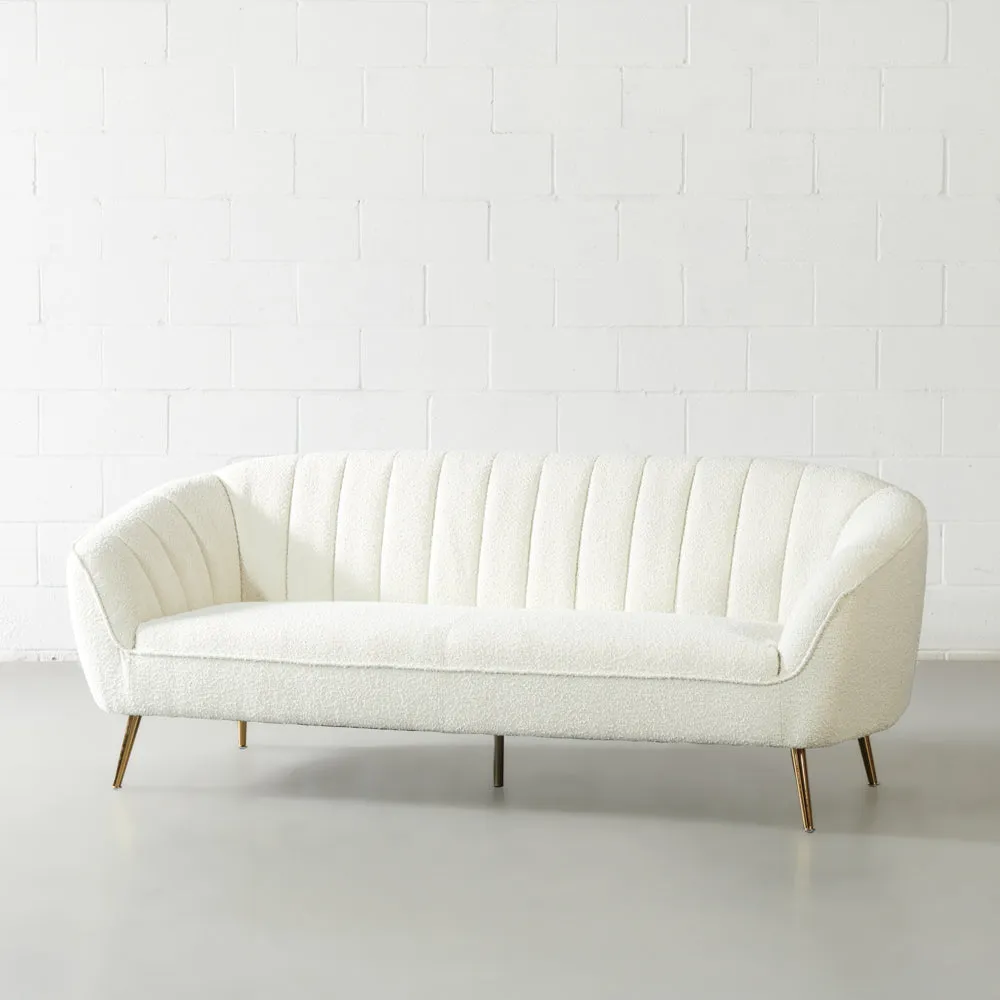 AUDREY - Cream Boucle Fabric Sofa