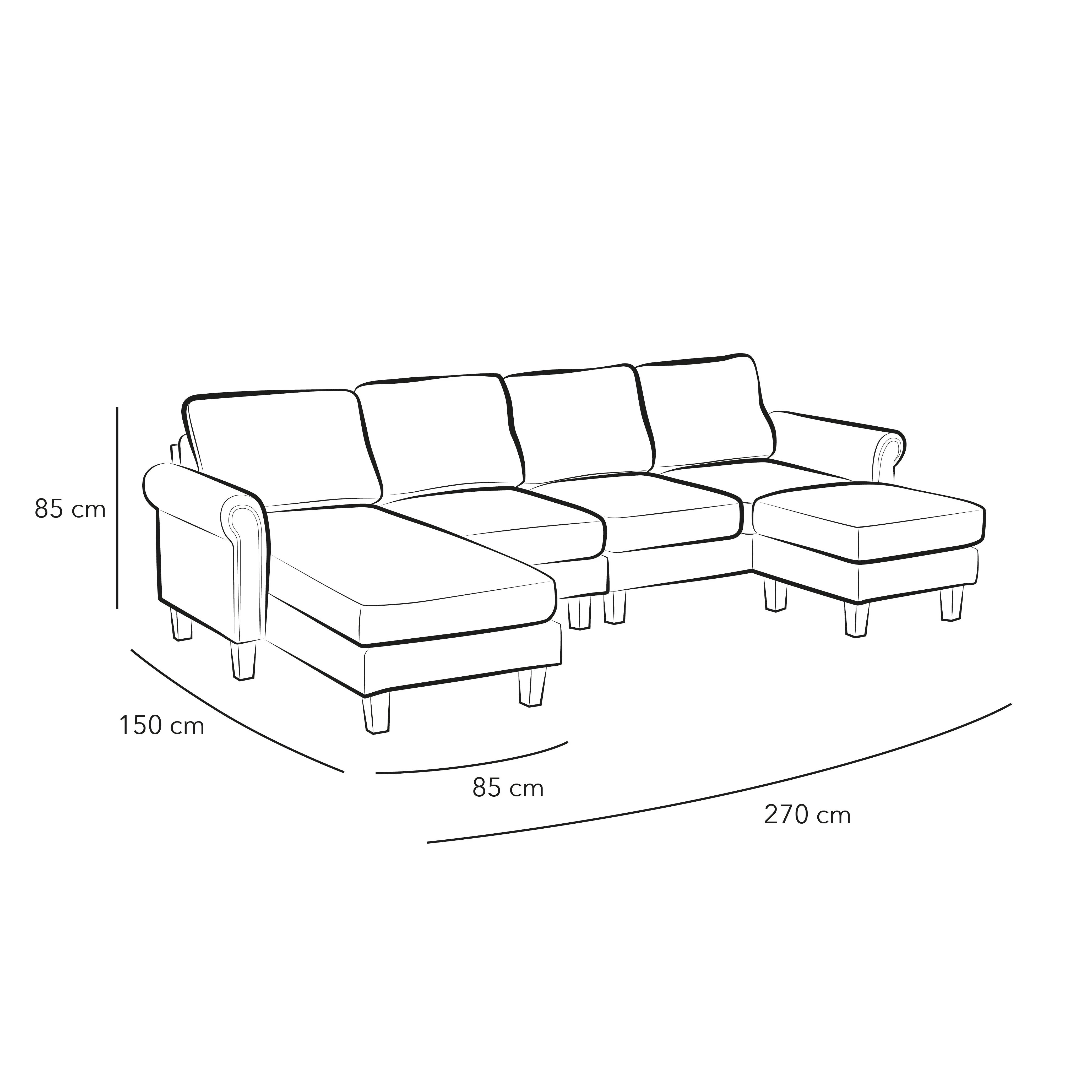 Beige Linen U-Shaped Sofa By Alhome - 110111701