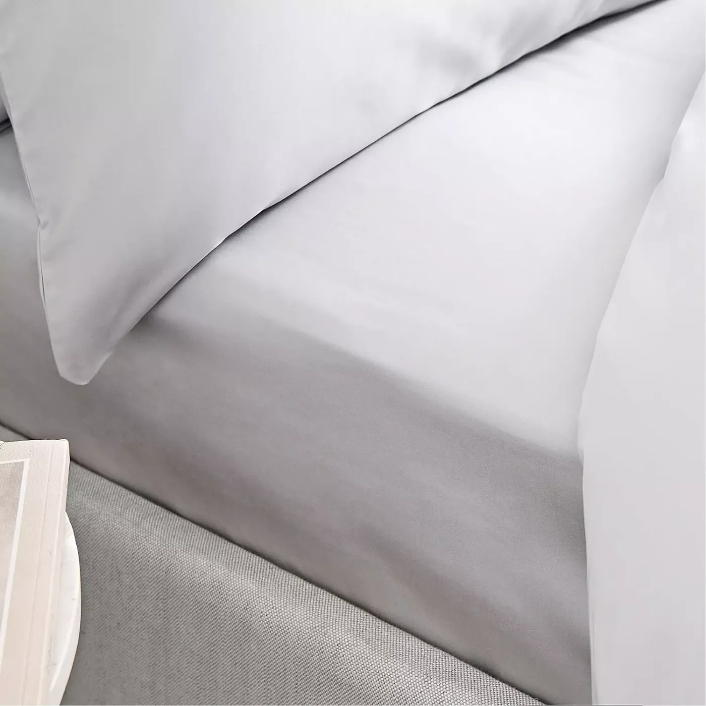 Bianca 400 TC Cotton Sateen Flat Sheet - Light Grey