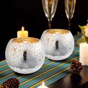 Bliss Sparkle Tealight Candle Holder (Silver) - Set Of Two