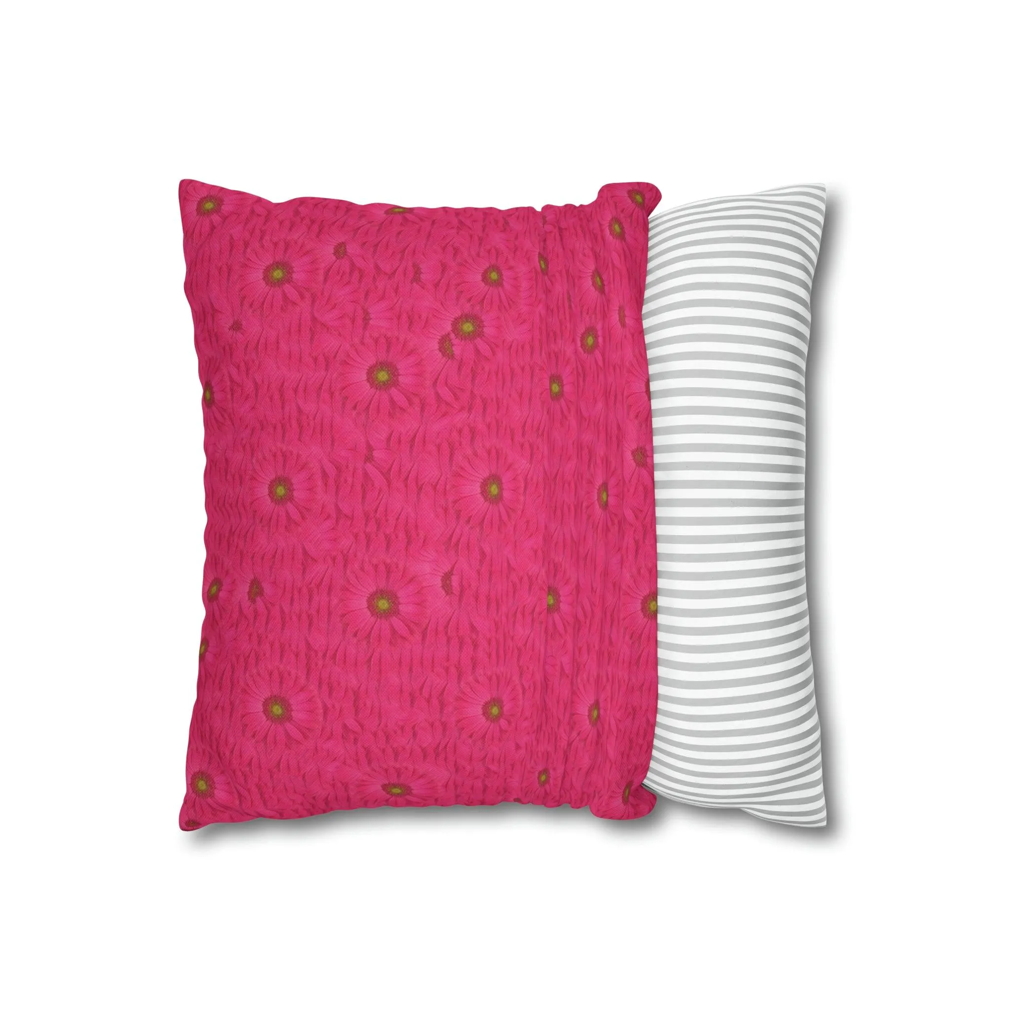 Blossoming Pink Daisy Floral Throw Pillow - Elegant Home Accent Decor