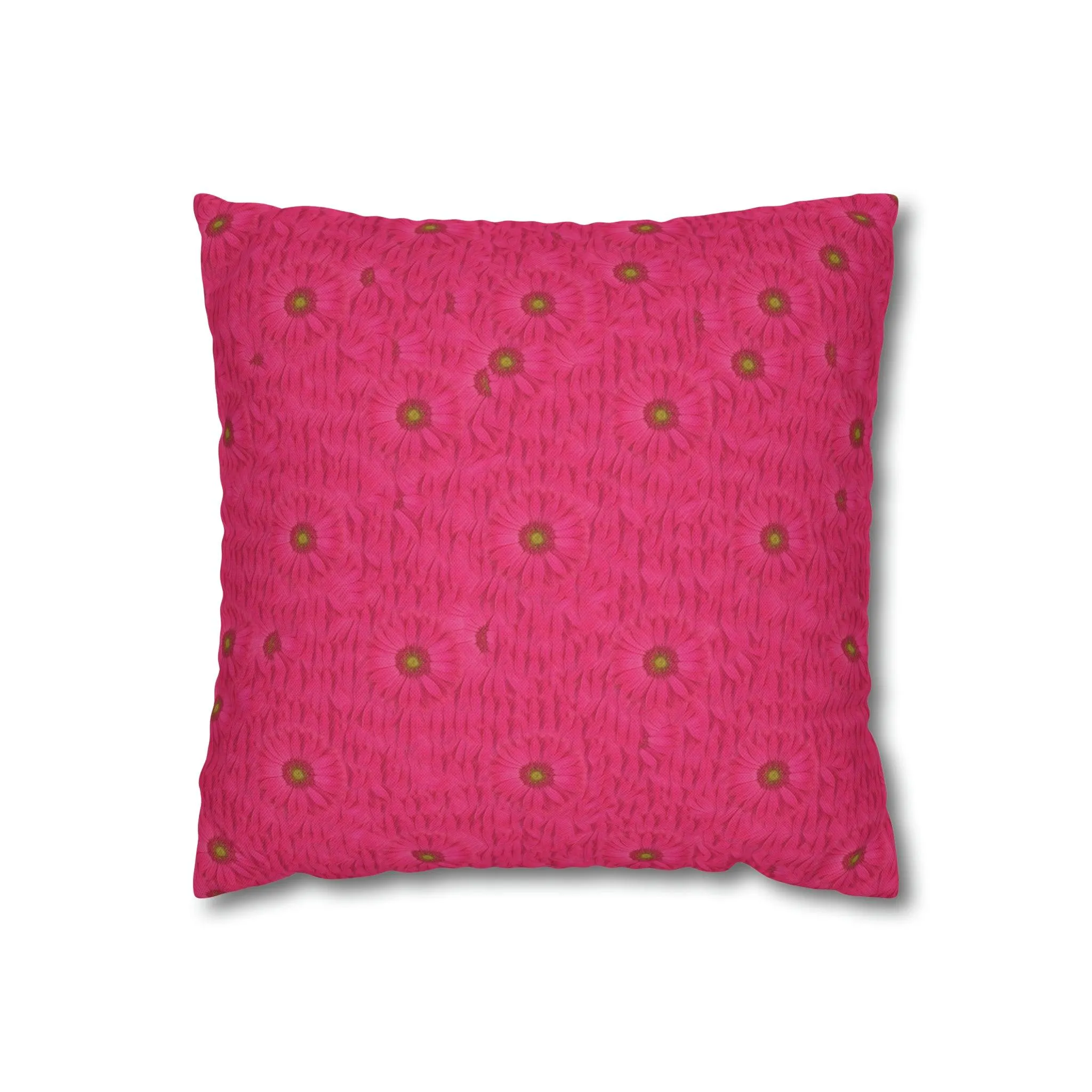 Blossoming Pink Daisy Floral Throw Pillow - Elegant Home Accent Decor