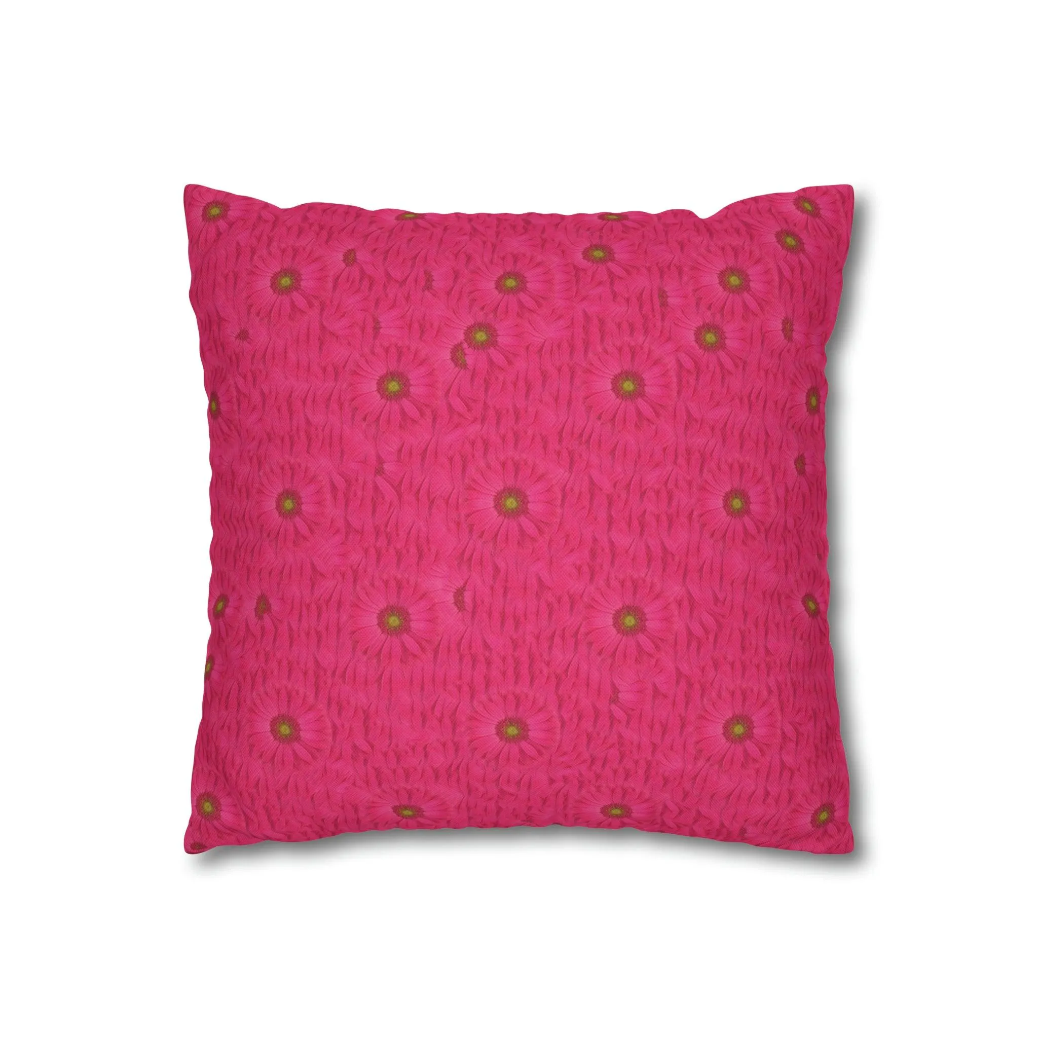 Blossoming Pink Daisy Floral Throw Pillow - Elegant Home Accent Decor