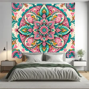 Bohemian Bloom Catch Indian Mandala Tapestry Psychedelic Wall Hanging Boho Decor