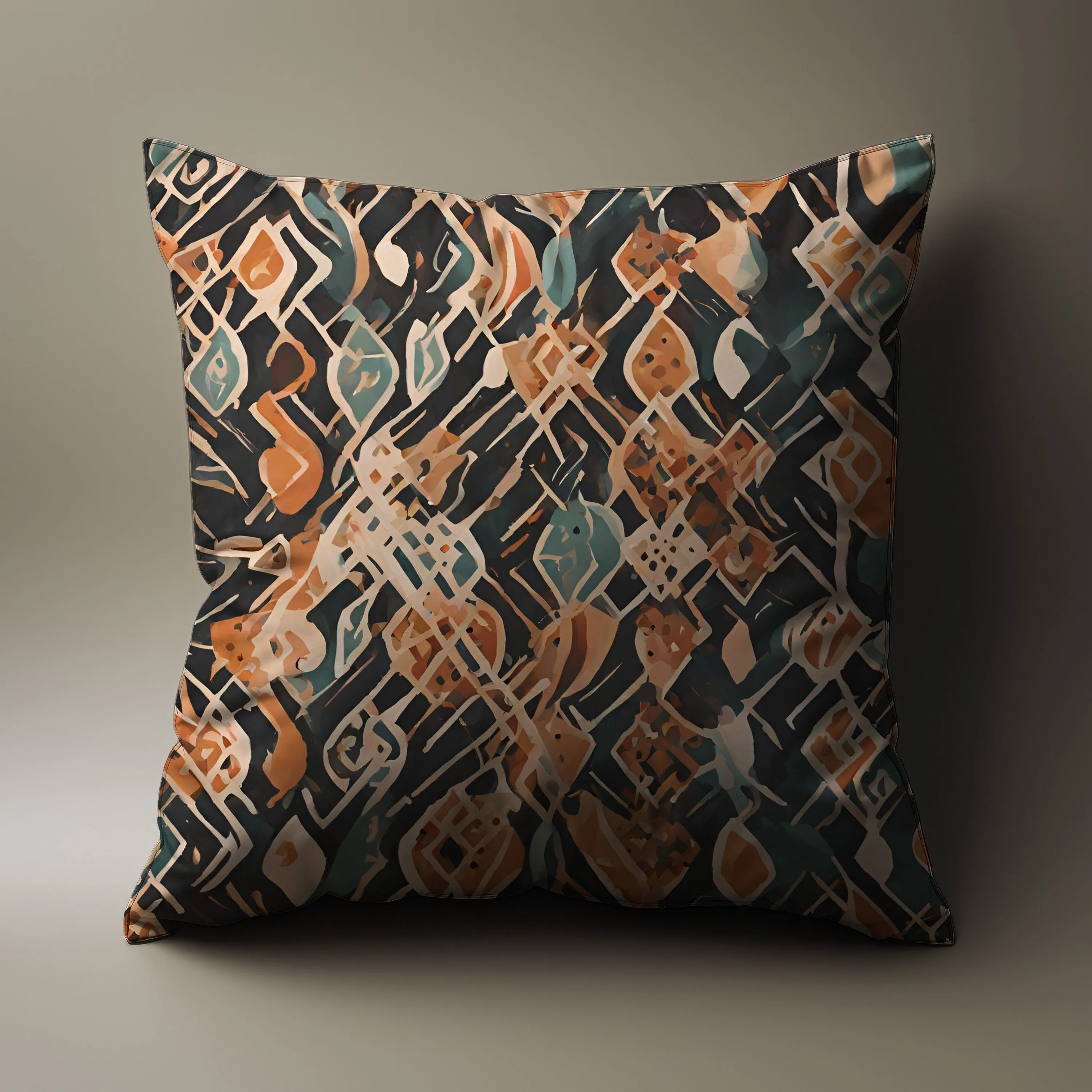 Boho Style Patterned Throw Pillow