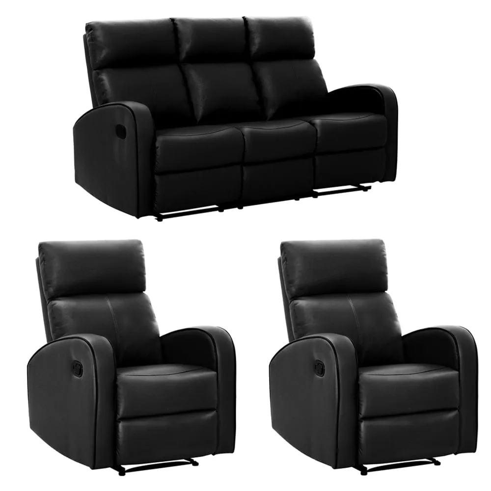 Boston 3 1 1 Leather Manual Recliner Sofa Set