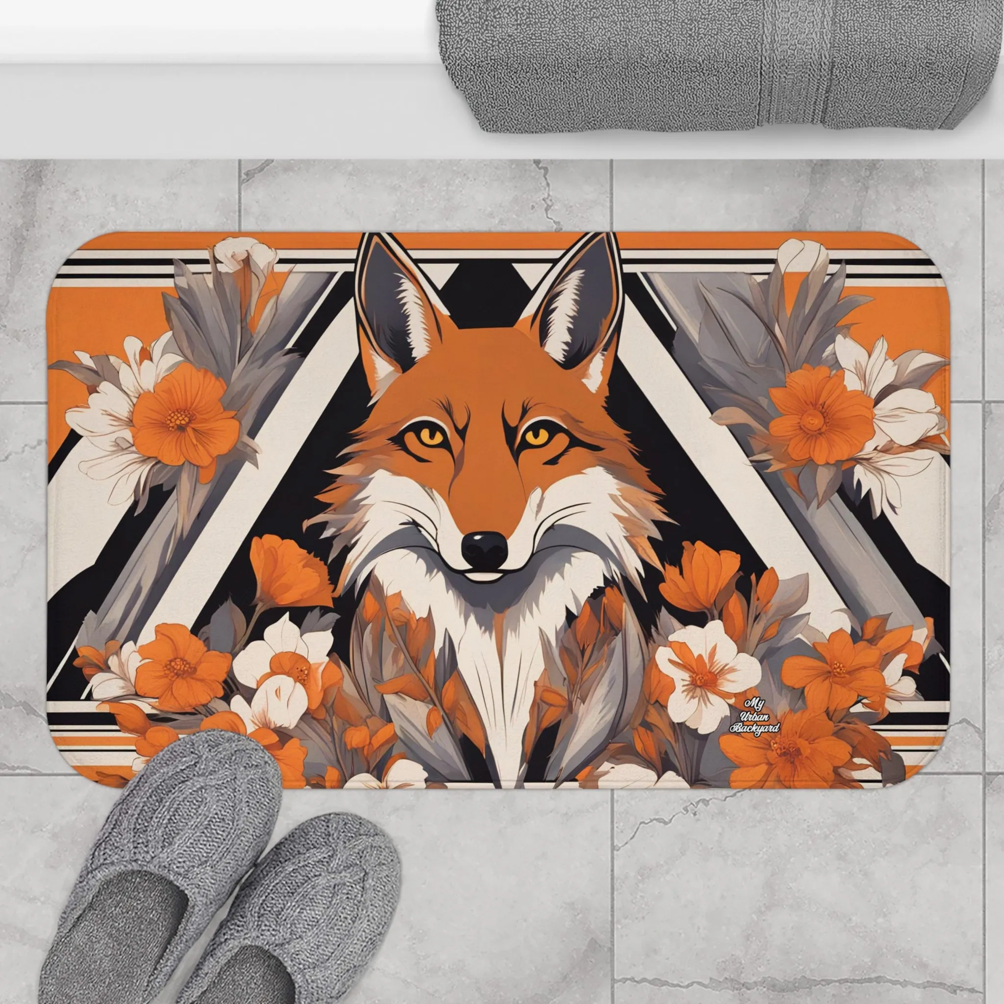 Brown Urban Coyote, Memory Foam Bath Mat - Cozy Bathroom Essential