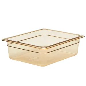 Cambro 24HP150 H-Pan 1/2 Size High Heat Food Pan, Amber, 4" Deep