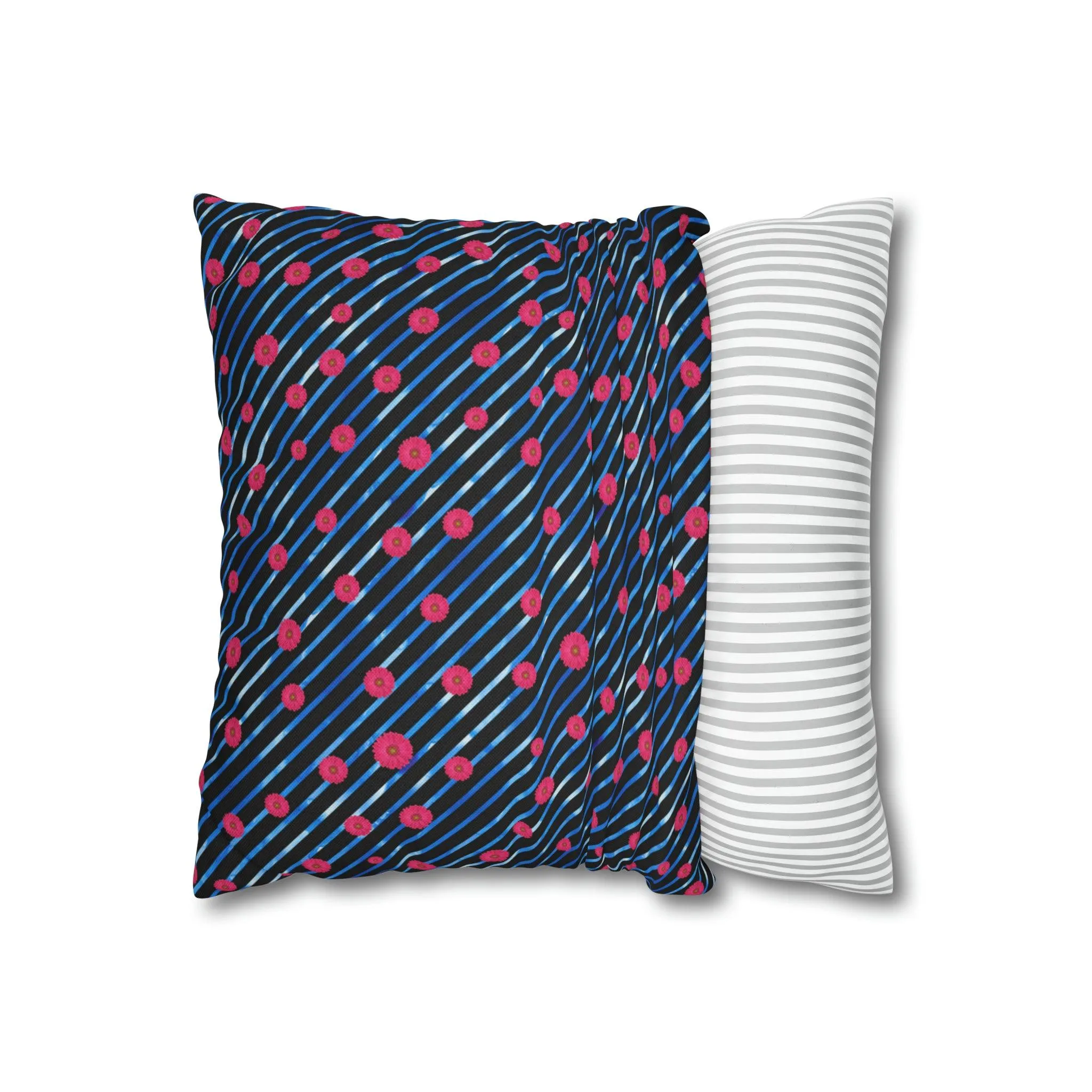 Chic Pink Daisy Decorative Pillow Cover - Sophisticated Home Accent