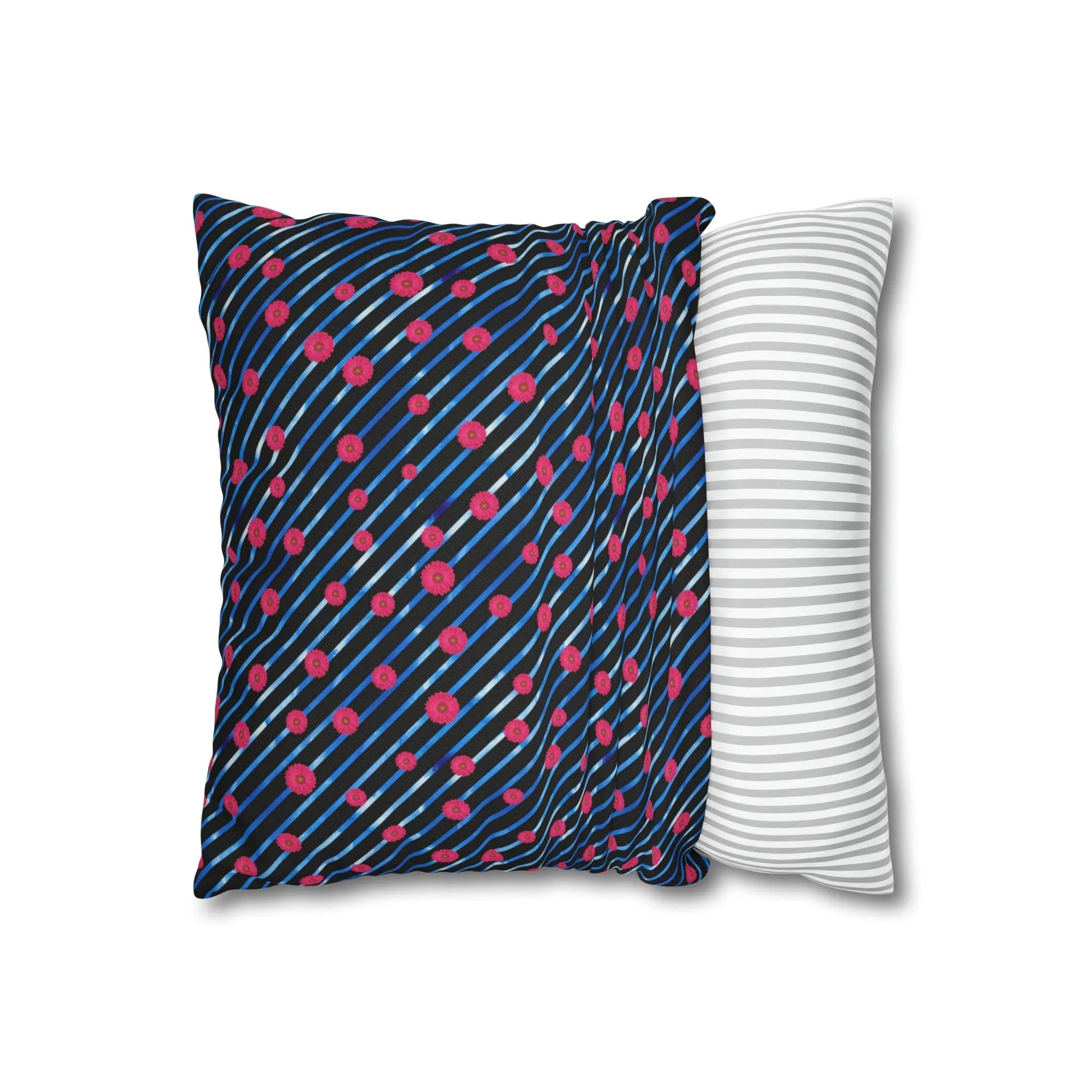 Chic Pink Daisy Decorative Pillow Cover - Sophisticated Home Accent