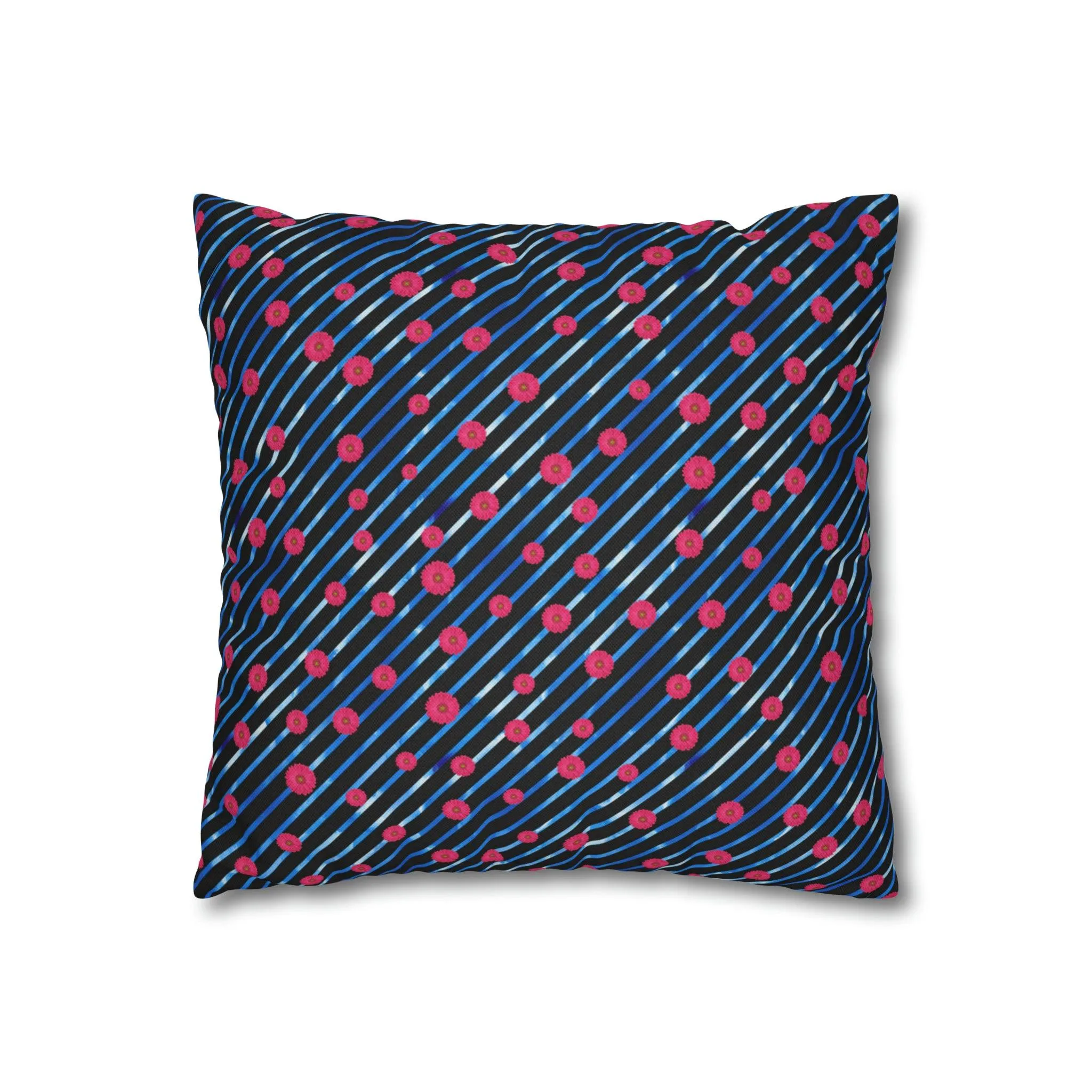 Chic Pink Daisy Decorative Pillow Cover - Sophisticated Home Accent