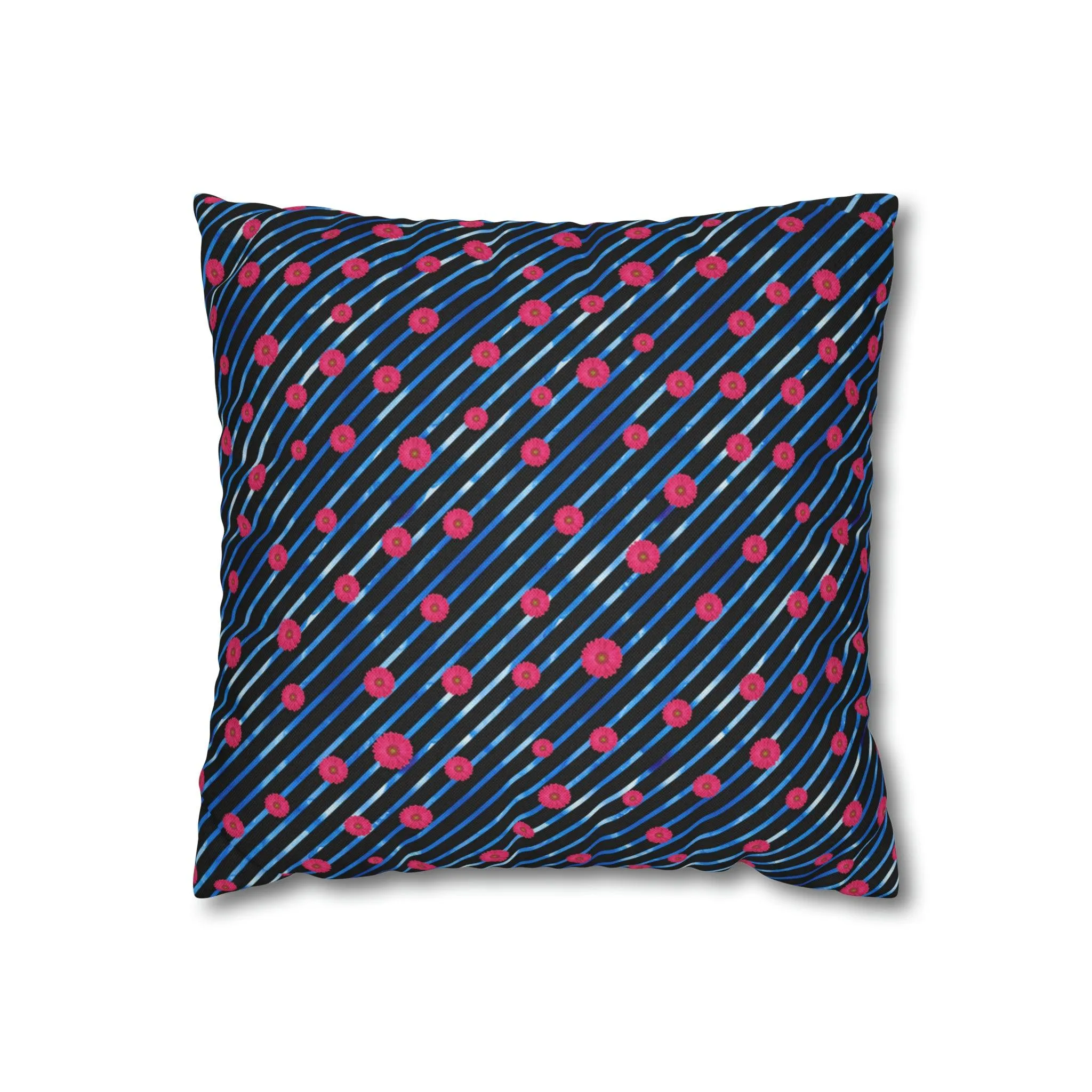 Chic Pink Daisy Decorative Pillow Cover - Sophisticated Home Accent