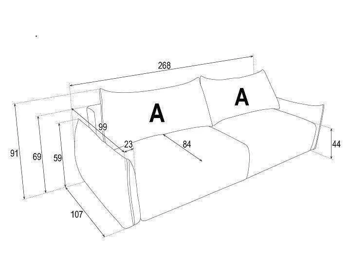 Cindy 3 seater Sofa Bed