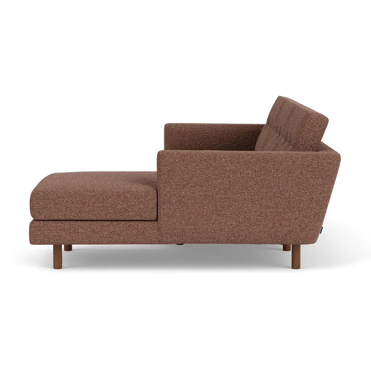 Conrad Boucle Right Chaise Sofa (Walnut Natural, Rust)