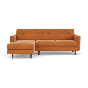 Conrad Fabric Left Chaise Sofa (Walnut Natural, Amber)