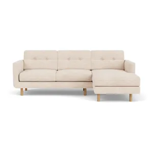 Conrad Fabric Right Chaise Sofa (Oak, Vega Cream)