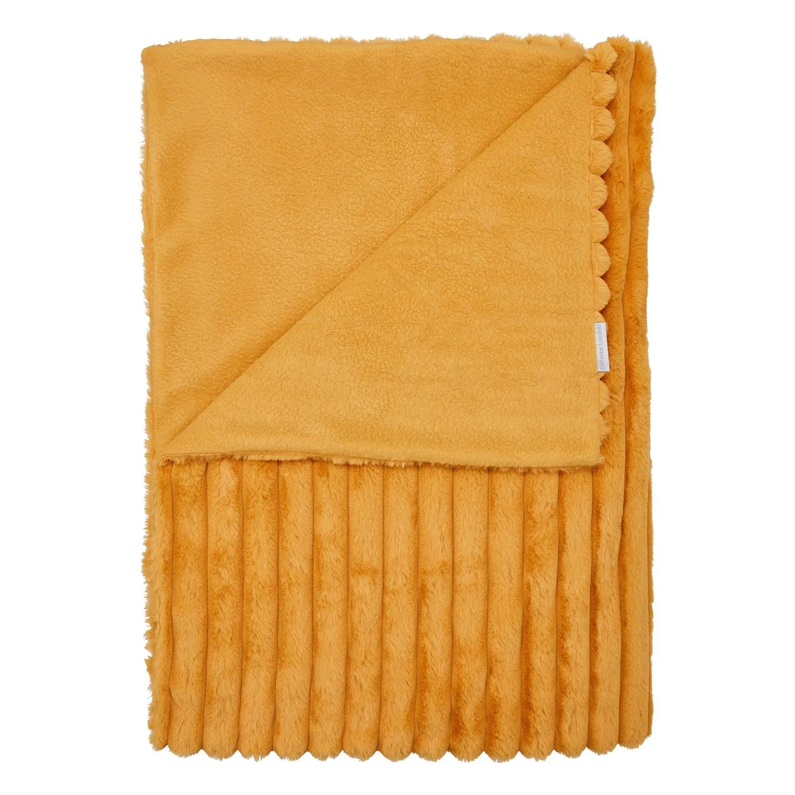 Cosy Ribbed Throw Mustard