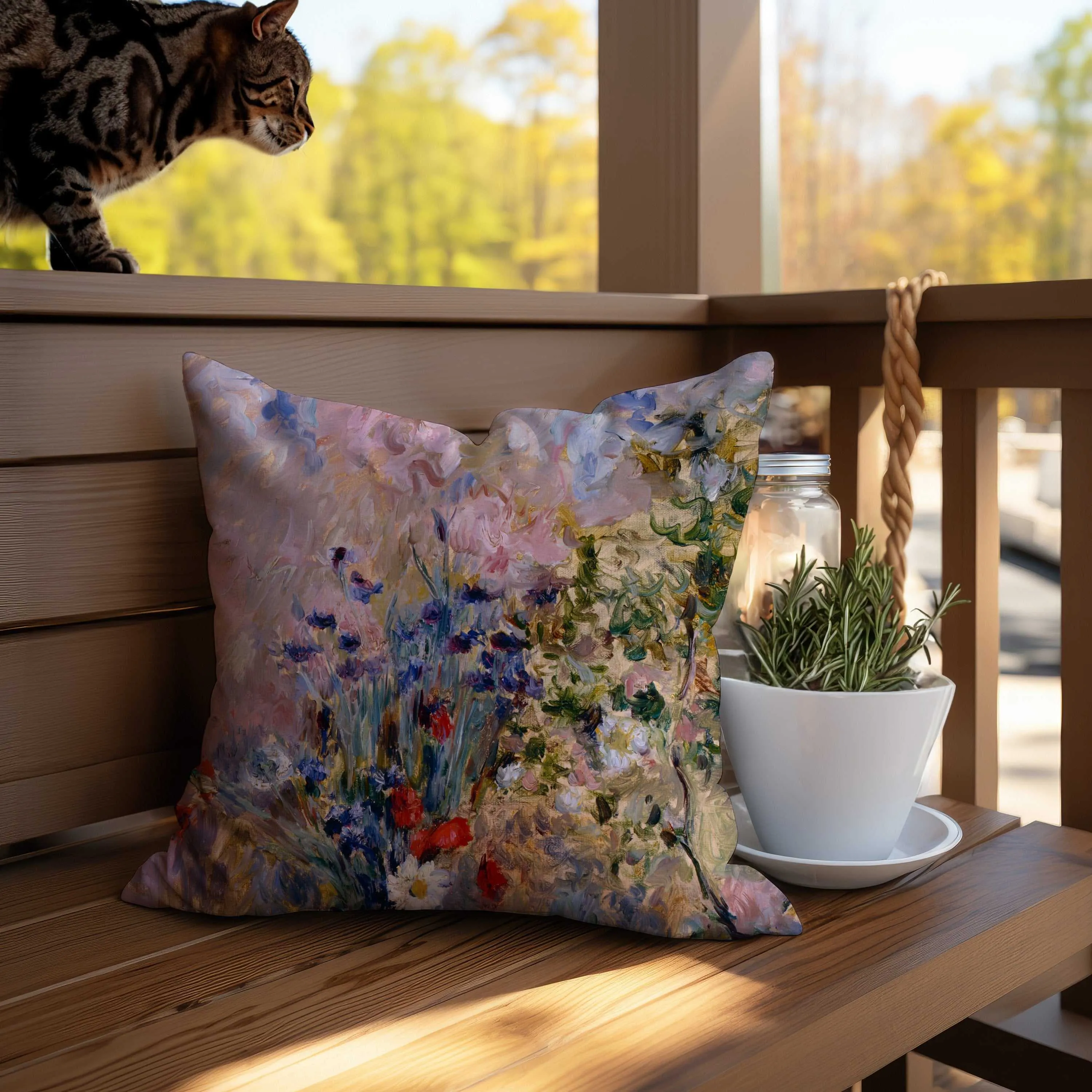 Cozy Comfort Flowers Throw Pillow