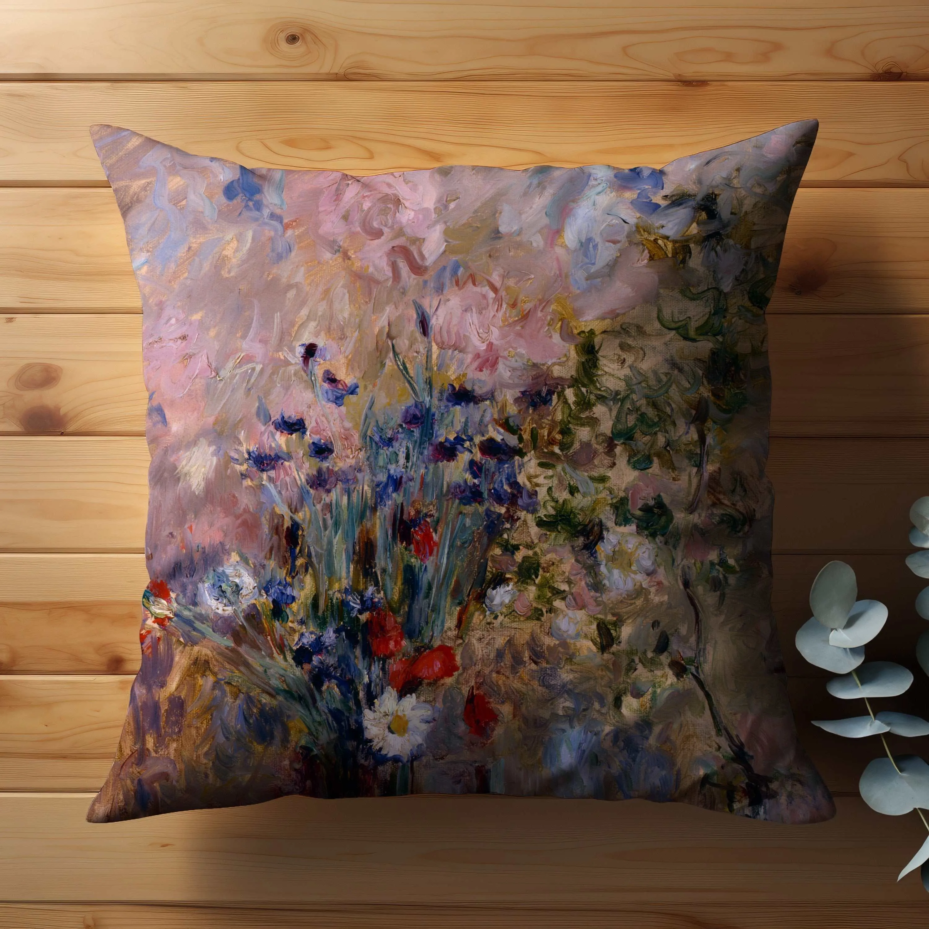 Cozy Comfort Flowers Throw Pillow