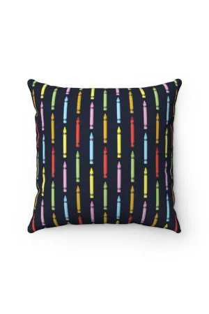 Crayon Colors Spun Polyester Square Pillow