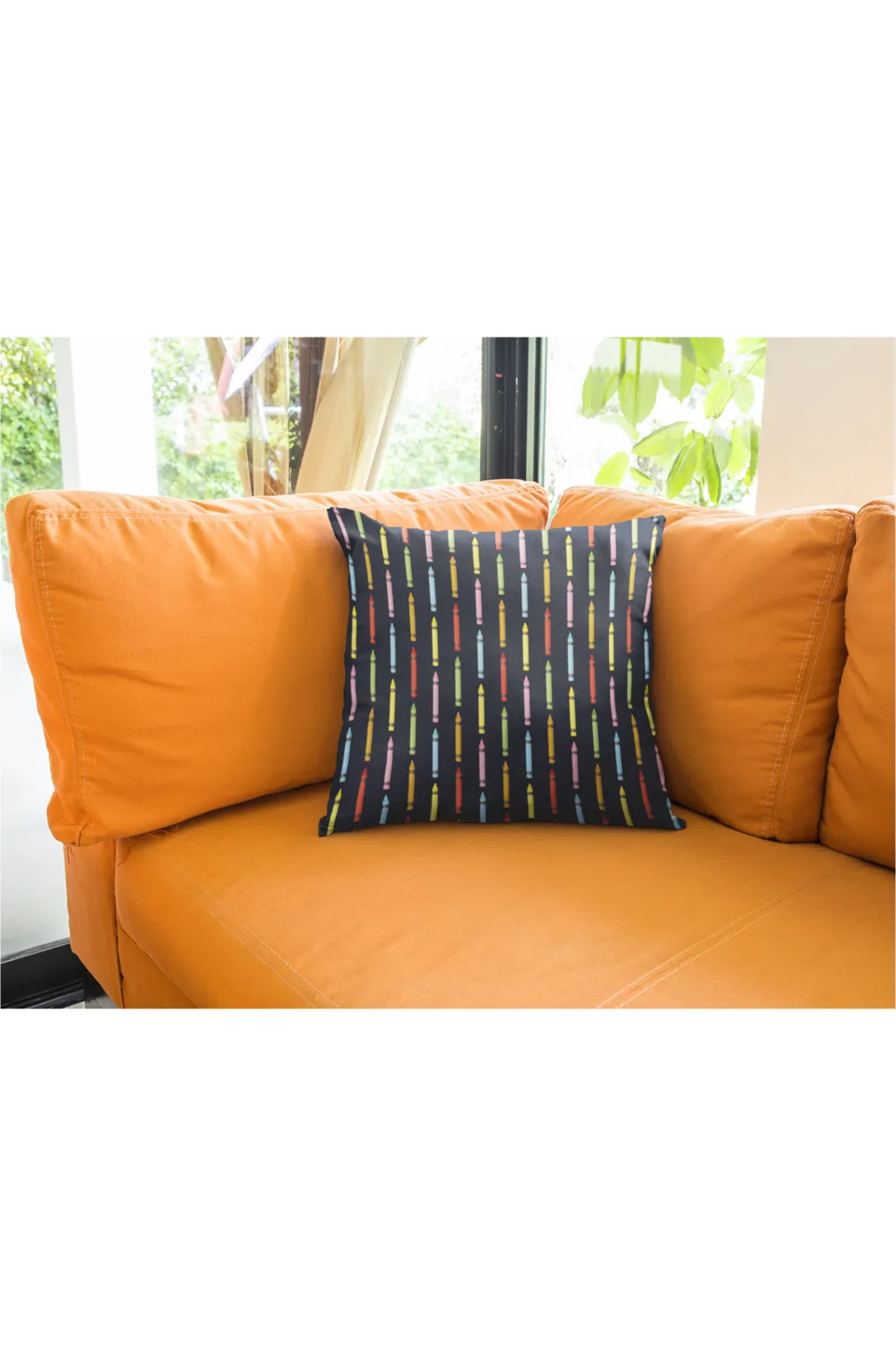 Crayon Colors Spun Polyester Square Pillow