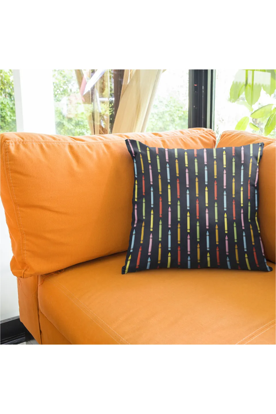 Crayon Colors Spun Polyester Square Pillow