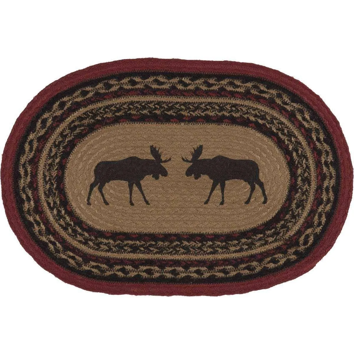 Cumberland Stenciled Moose Jute Braided Placemat Set of 6