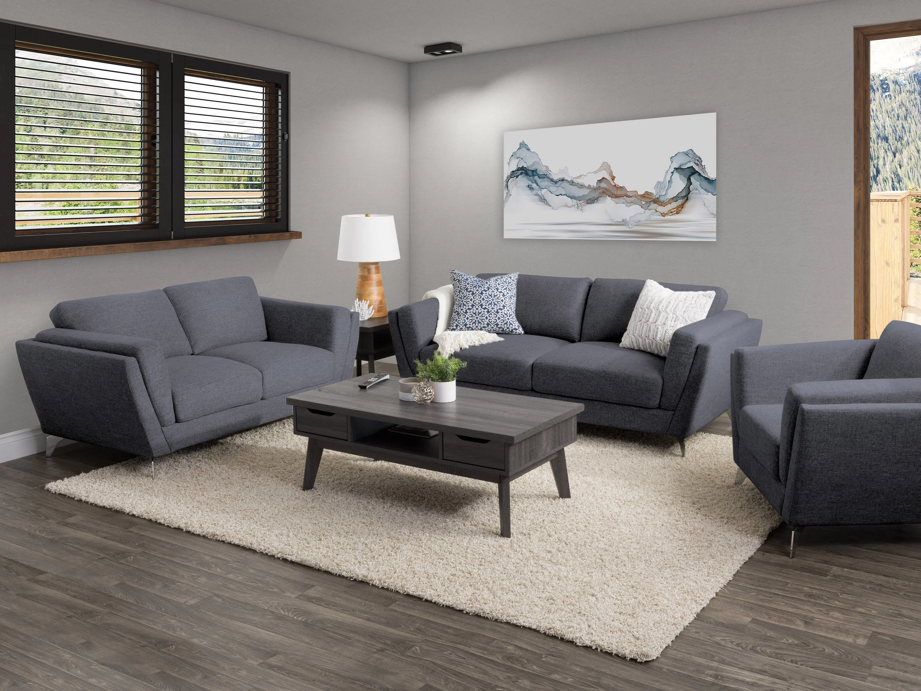 Deep Blue 3 Seater Sofa