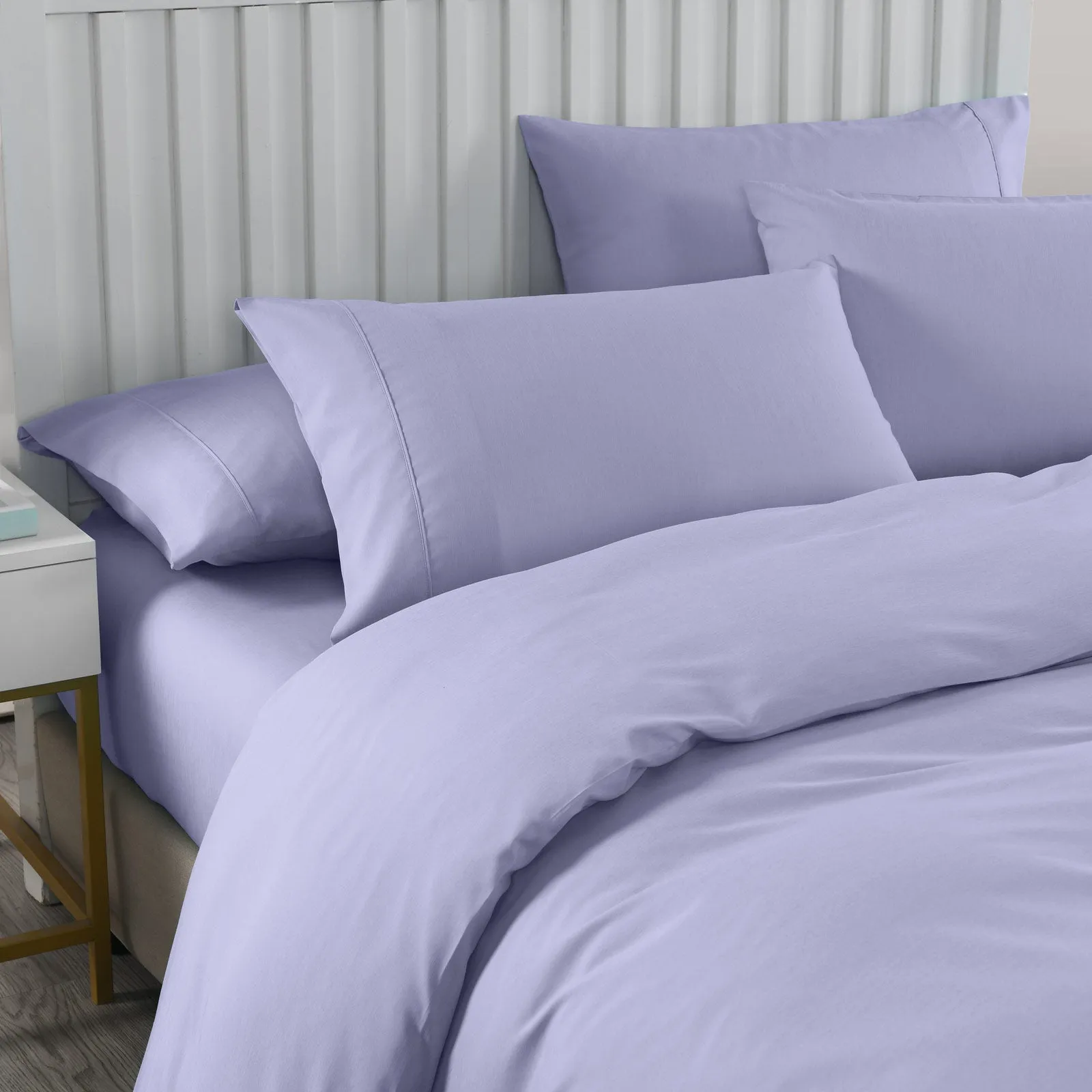 DOUBLE 2000TC Bamboo Cooling Quilt Cover Set - Lilac Grey