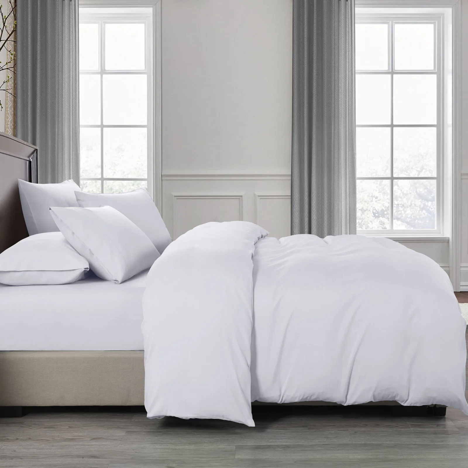 DOUBLE 2000TC Bamboo Cooling Quilt Cover Set - White