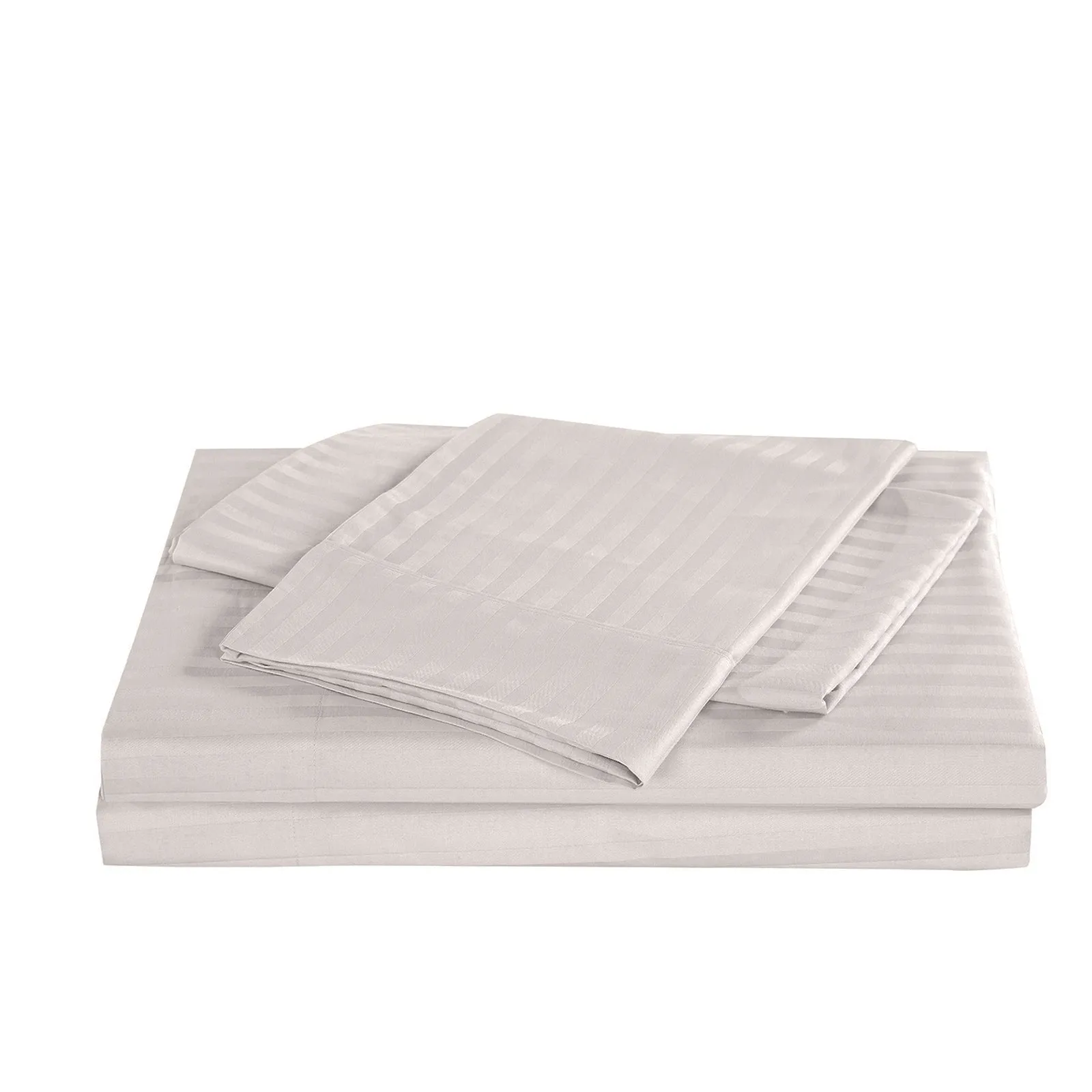 Double Kensington 1200TC Cotton Sheet Set Stripe - Silver Grey