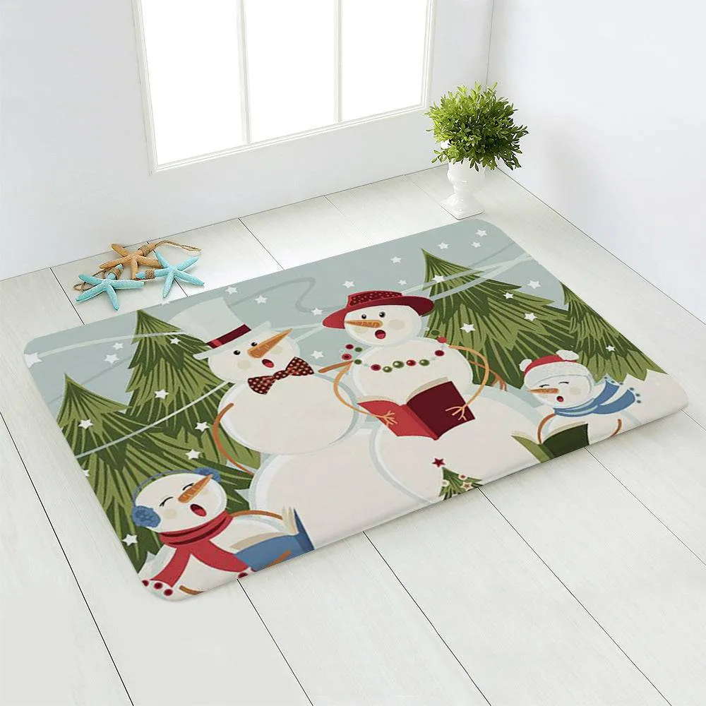 Festive Santa & Snowman Floor Mats – Cozy Christmas Decor for Your Home