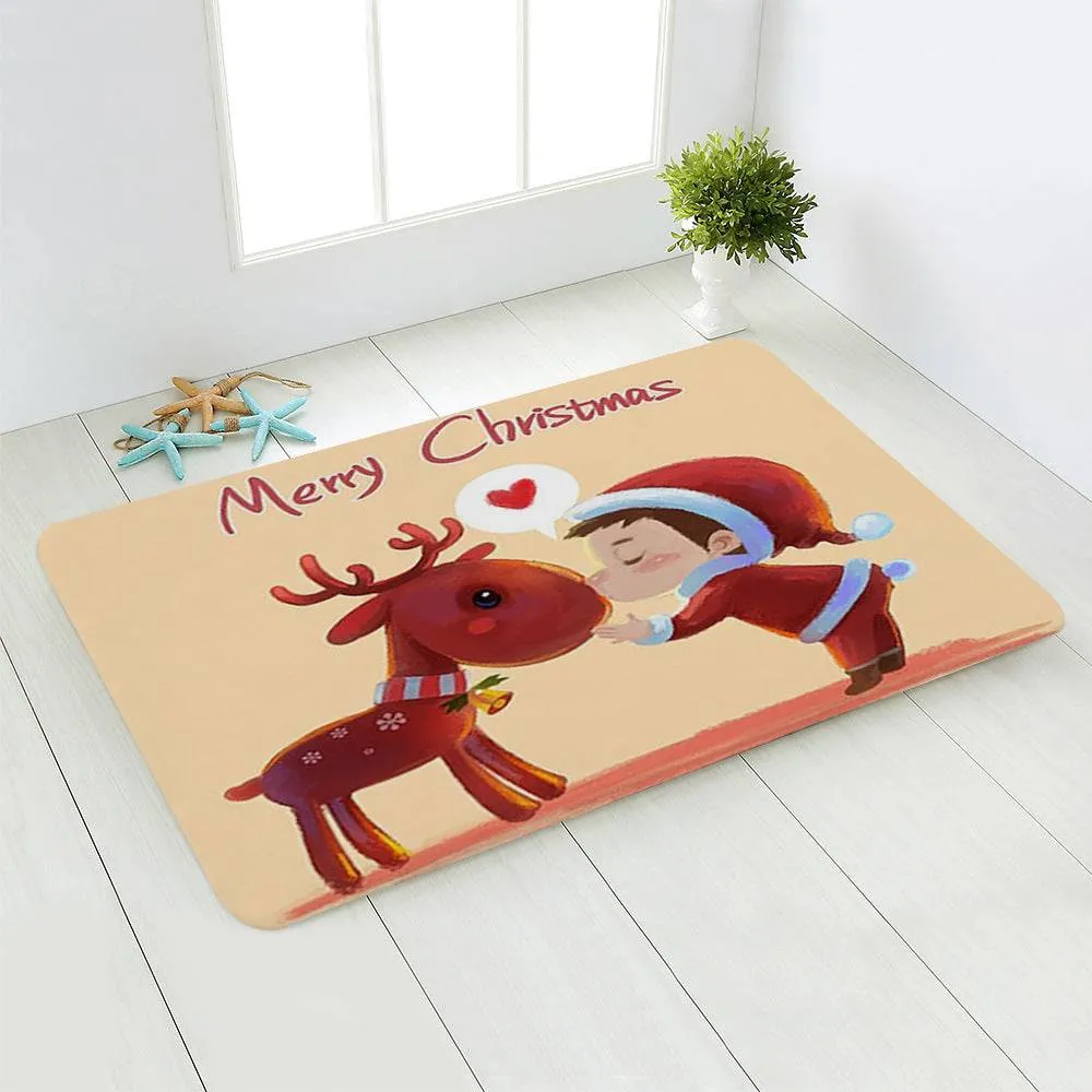 Festive Santa & Snowman Floor Mats – Cozy Christmas Decor for Your Home