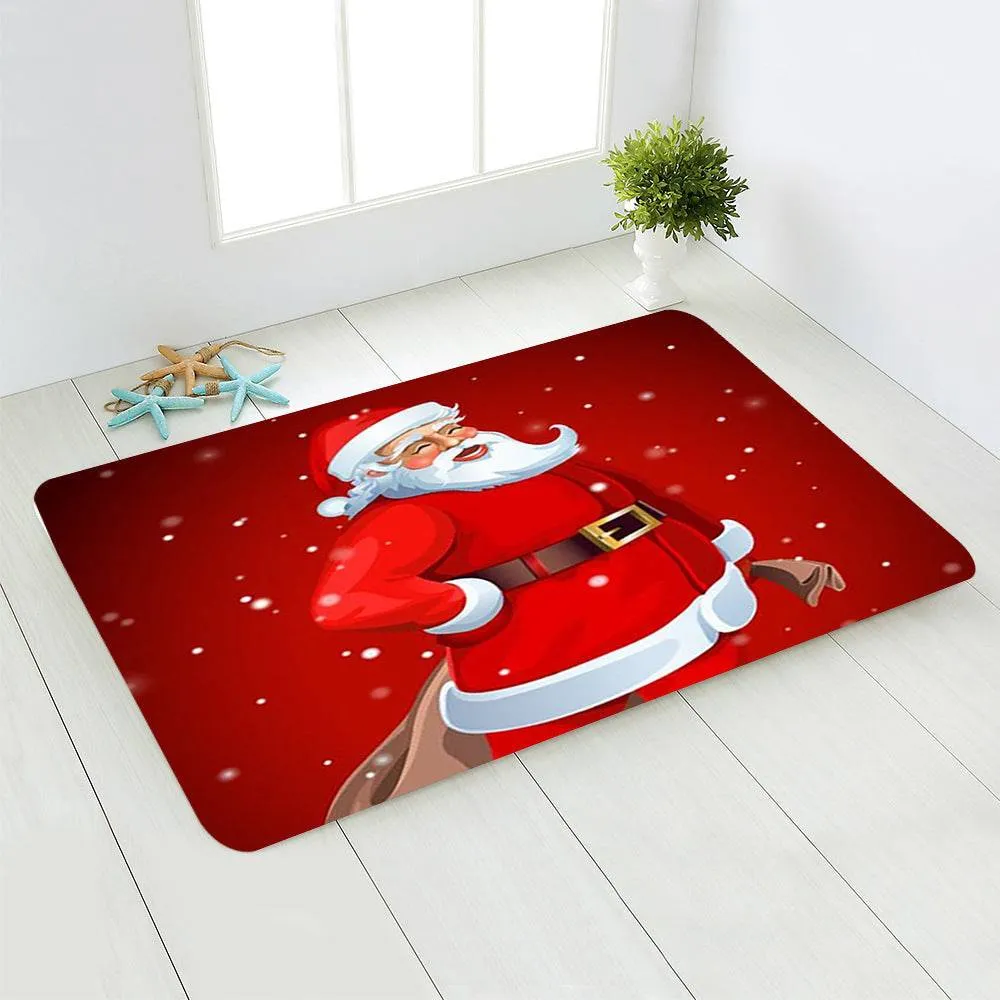 Festive Santa & Snowman Floor Mats – Cozy Christmas Decor for Your Home