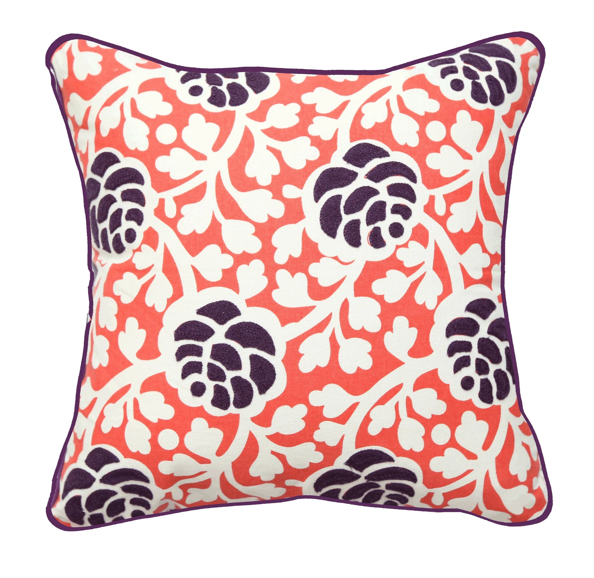 Floral Threadwork Magic Pillow Cover