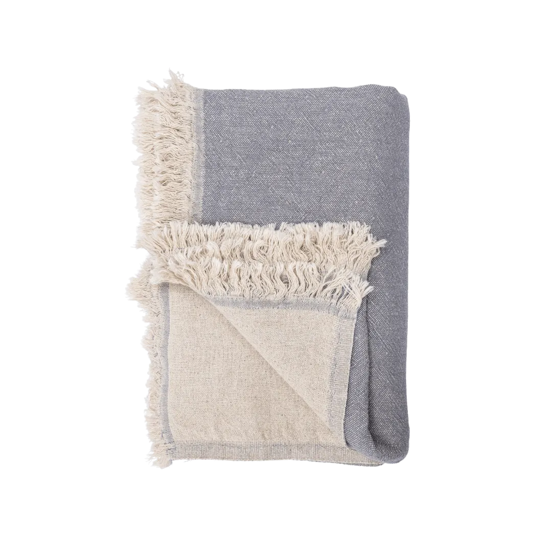 Fouta Throw | Double-Sided | Light Blue/Grey 135x185cm