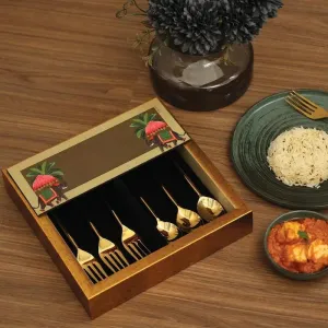 Gajraj Series Cutlery Holder Tray | 9 x 9 inches