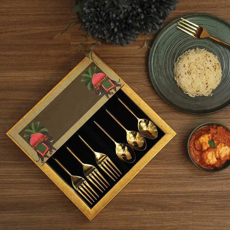 Gajraj Series Cutlery Holder Tray | 9 x 9 inches