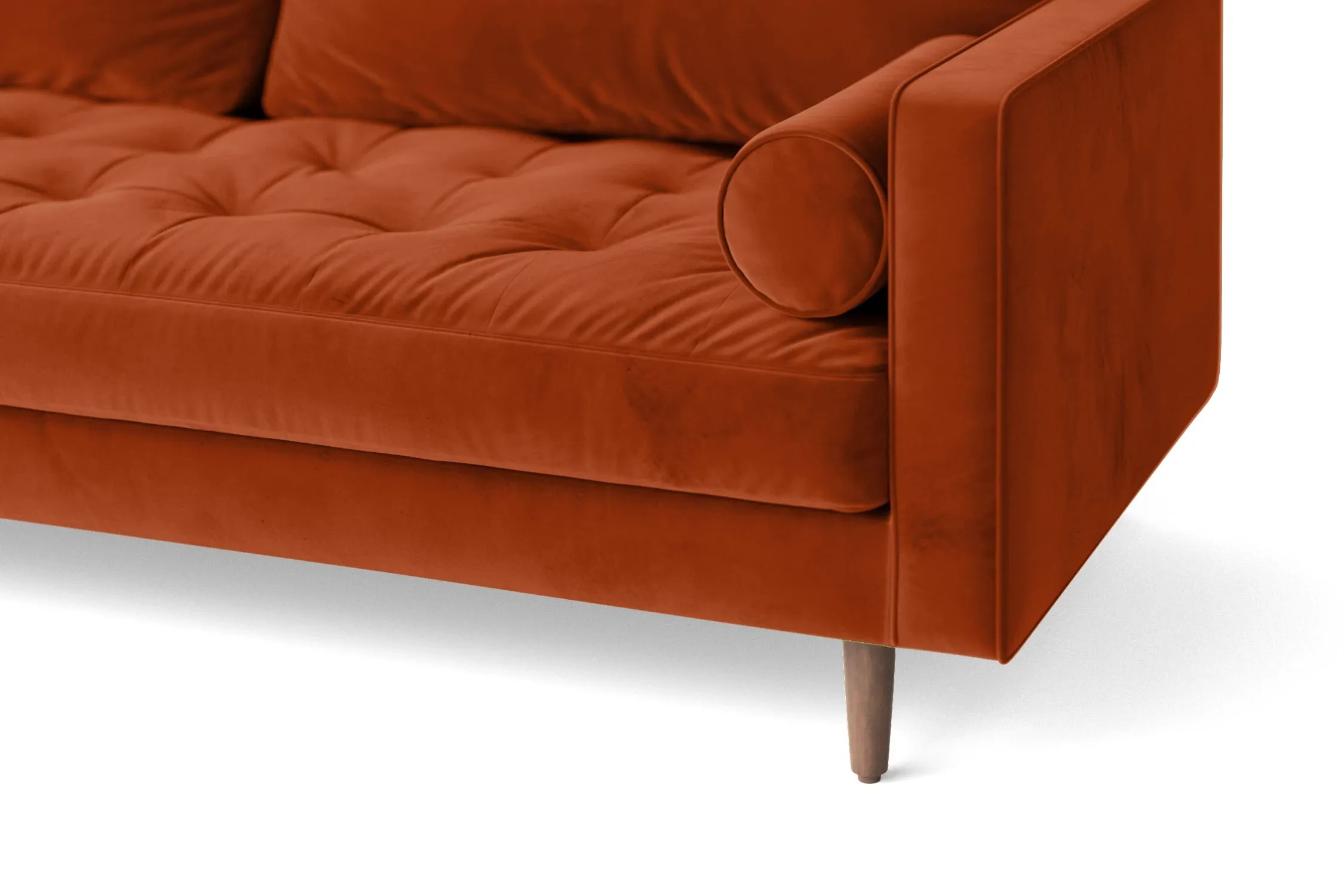 Gela 3 Seater Sofa Orange Velvet