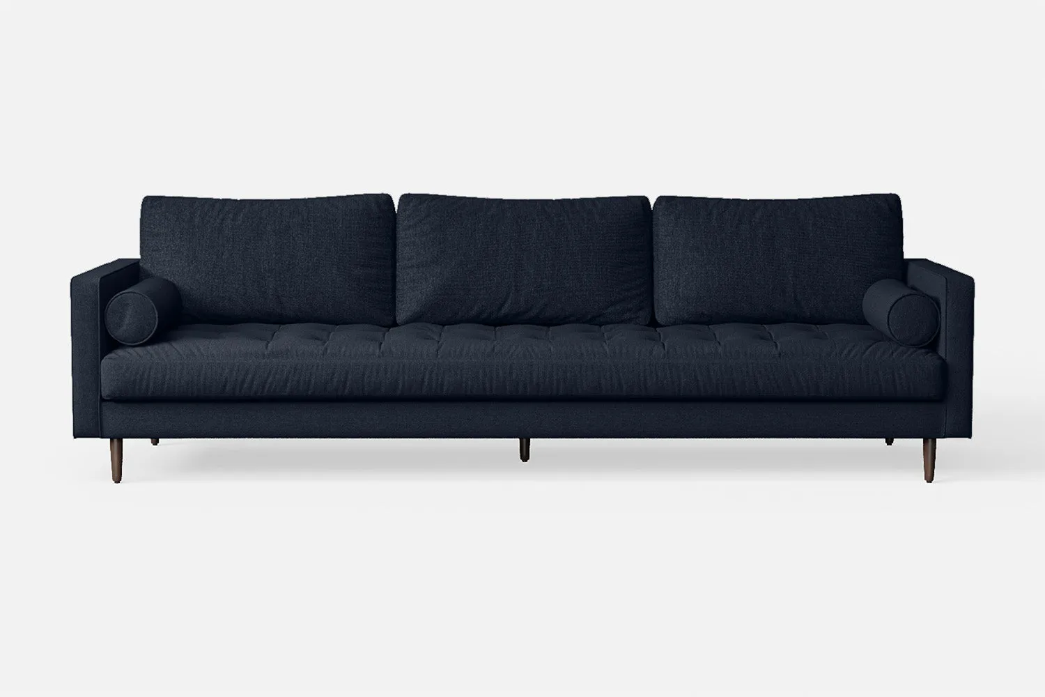 Gela 4 Seater Sofa Dark Blue Linen Fabric