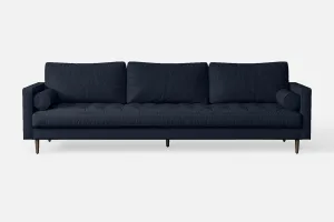 Gela 4 Seater Sofa Dark Blue Linen Fabric