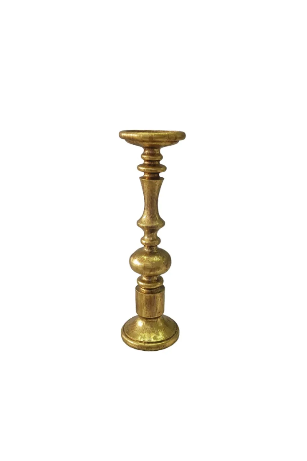 GOLD RESIN CANDLE PILLAR LARGE