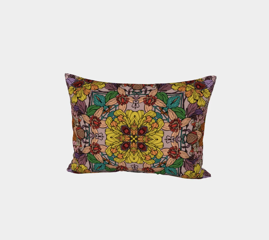 Golden floral Bed Pillow Sham