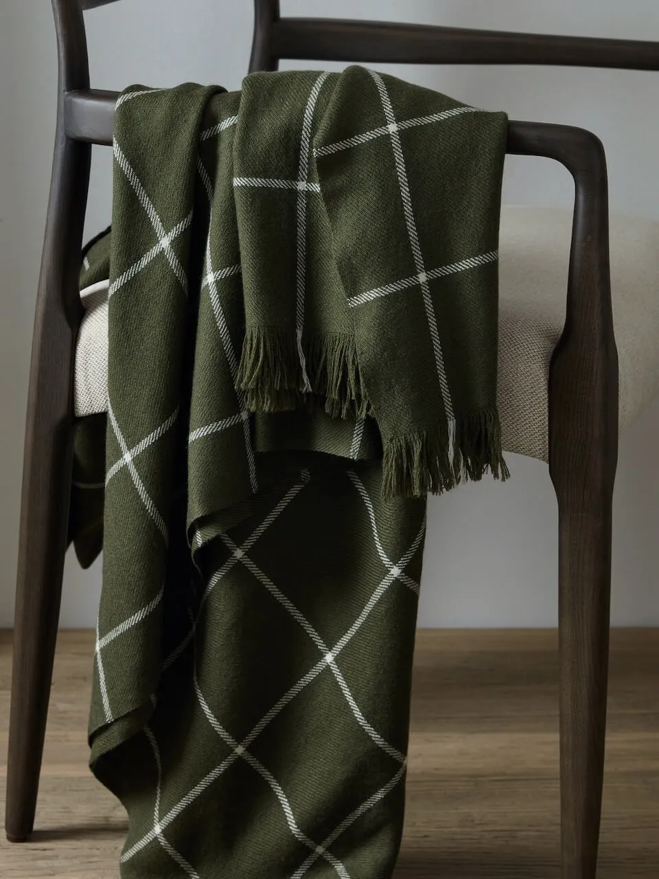 Green Check Wool Throw