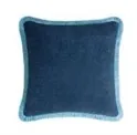 HAPPY PILLOW 40 VELVET BLUE WITH LIGHT BLUE FRINGES