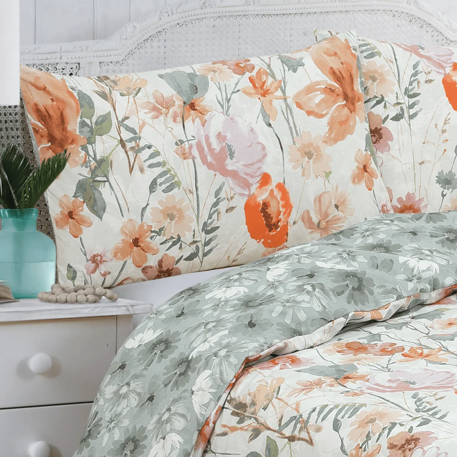 Harvest Floral Duvet Cover Set - Pink