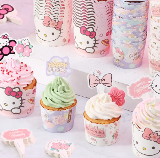 Hello Kitty Cupcake Cases & Toppers 100 Pack